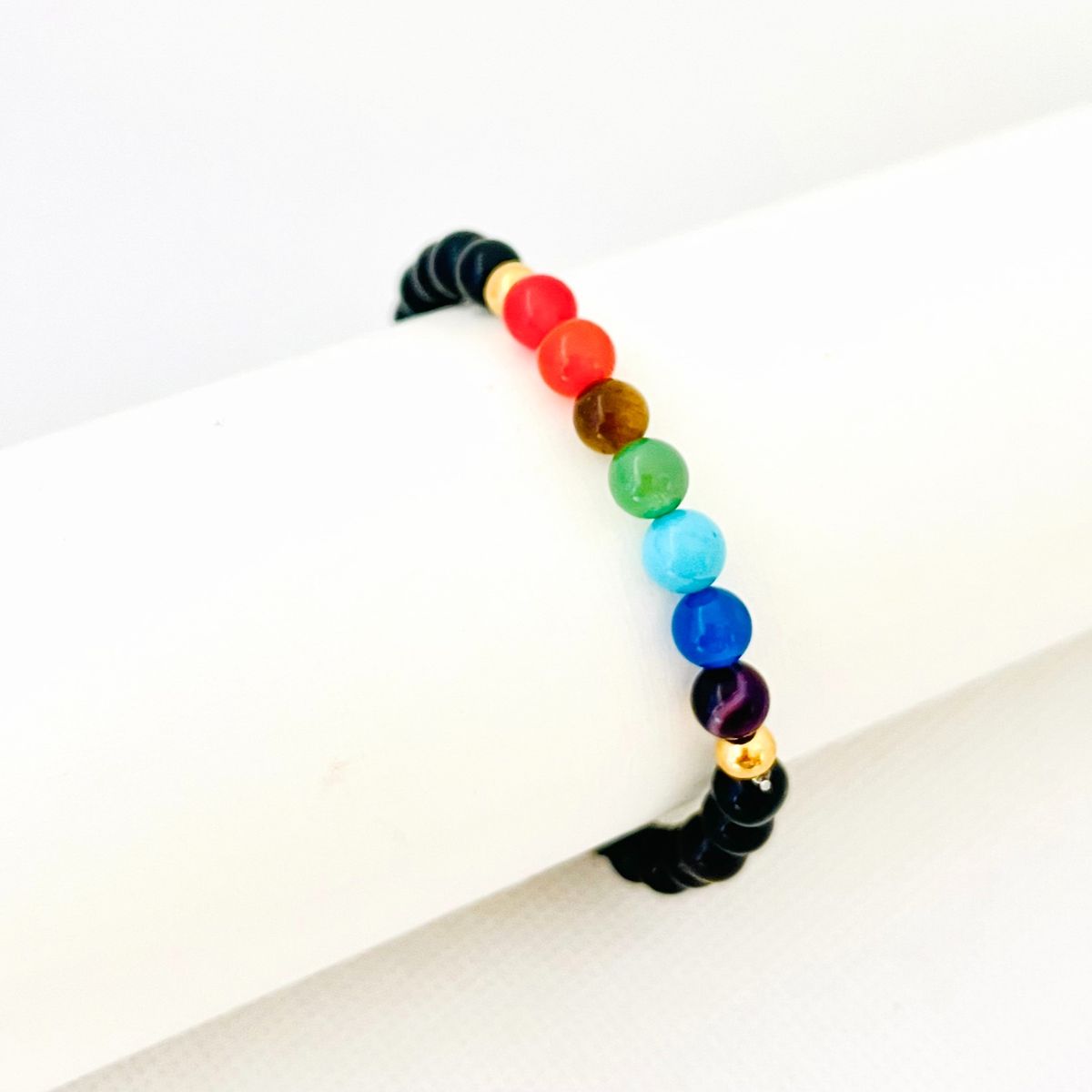 GENERICO - Pulsera 7 Chakras Cuarzos #6 y Acero - Cami