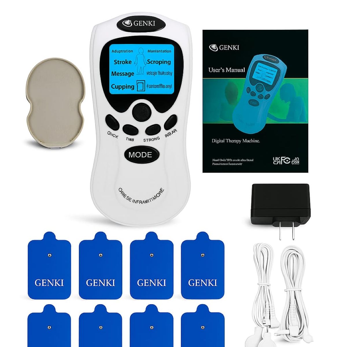 GENERICO - Electro estimulador De 8 Parches Digital Ondas Tens (12)