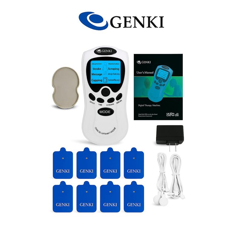 GENERICO - Electro estimulador De 8 Parches Digital Ondas Tens (12)