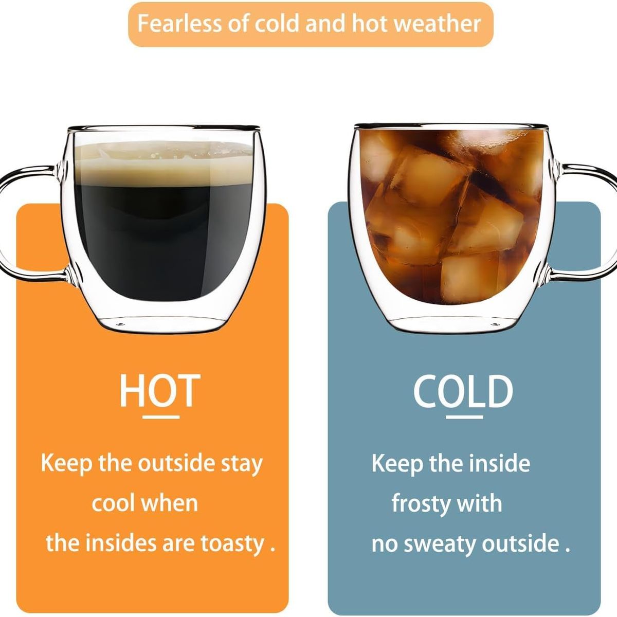 GENERICO - Set dos Tazas doble pared 110 ml