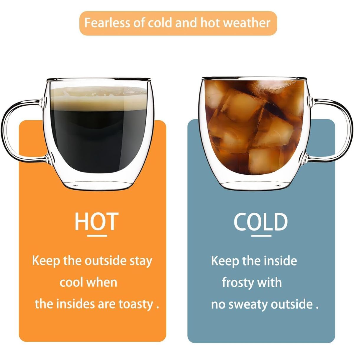 GENERICO - Set dos Tazas doble pared 110 ml