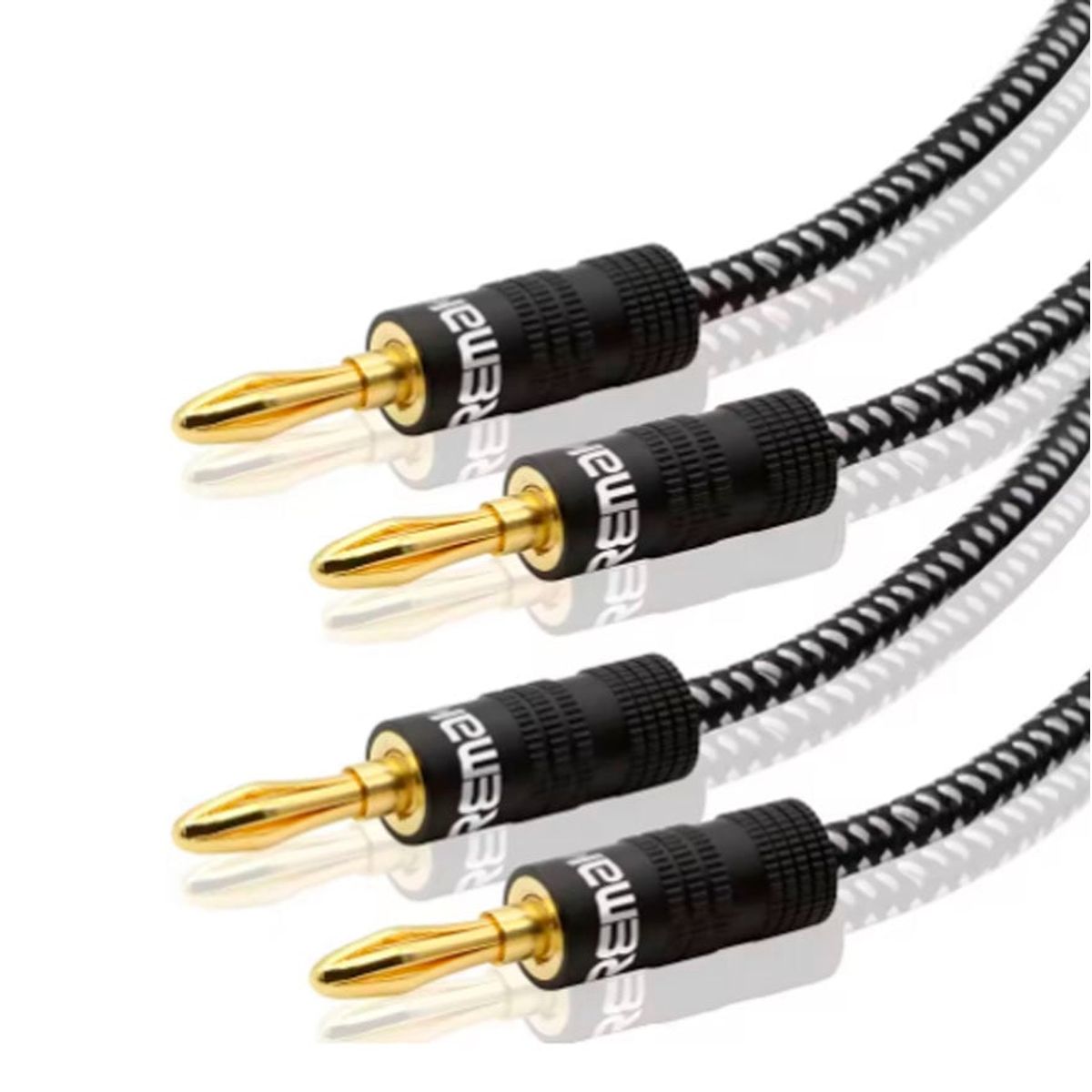 Original Cable Audio 1m Banana Dorado Macho Dual Reforzado 2u, marca VENTION - Foto Principal