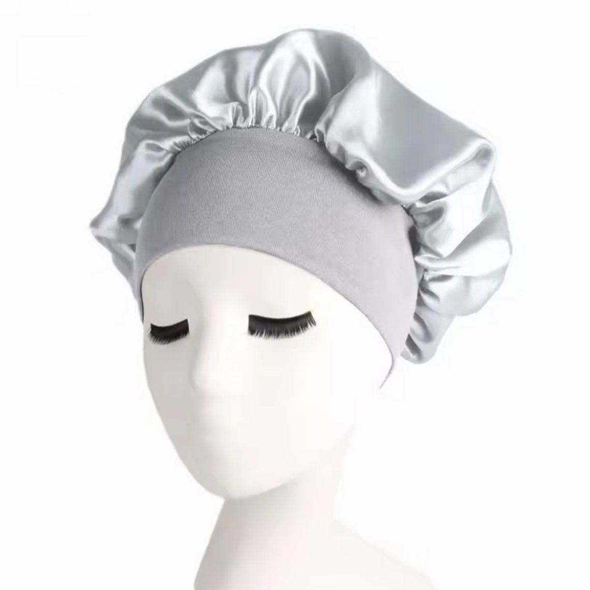 MORITA BAG STORE - GORRO SATIN PARA DORMIR CABELLO LISO Y RIZADO EVITA ENREDOS GRIS