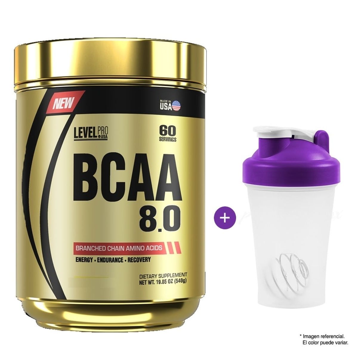LEVEL PRO - AMINOÁCIDO LEVEL PRO BCAA 8.0 540 G FRUIT PUNCH + SHAKER