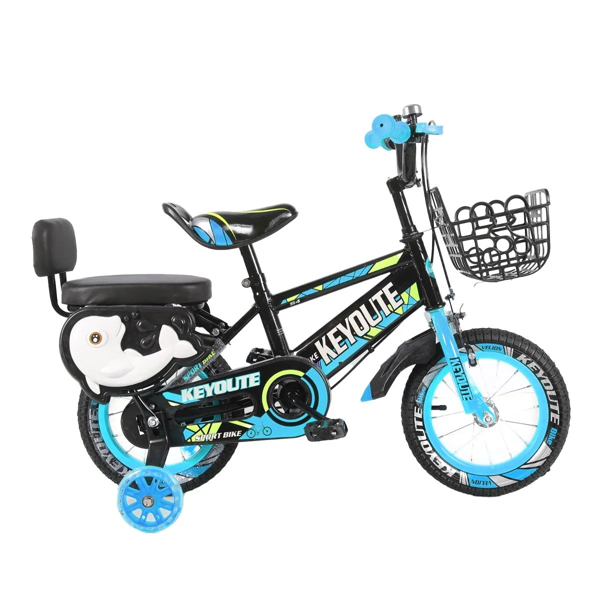 GENERICO - Bicicleta Para Niño Delfín Infantil Kids Aro 12 Luz Azul ACK