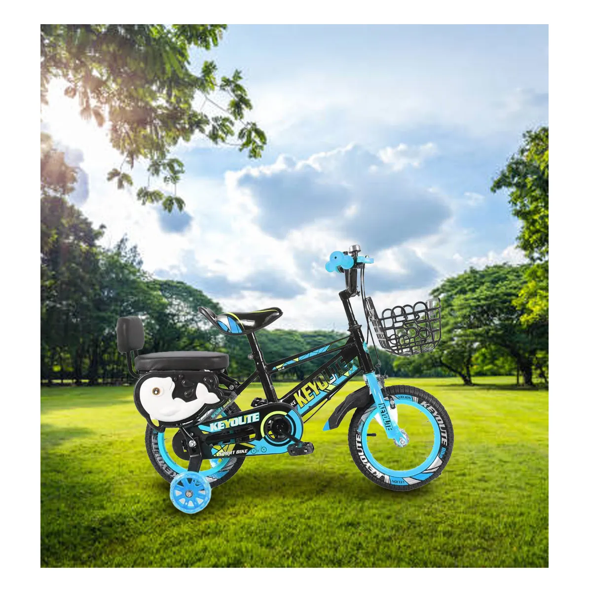 GENERICO - Bicicleta Para Niño Delfín Infantil Kids Aro 12 Luz Azul ACK