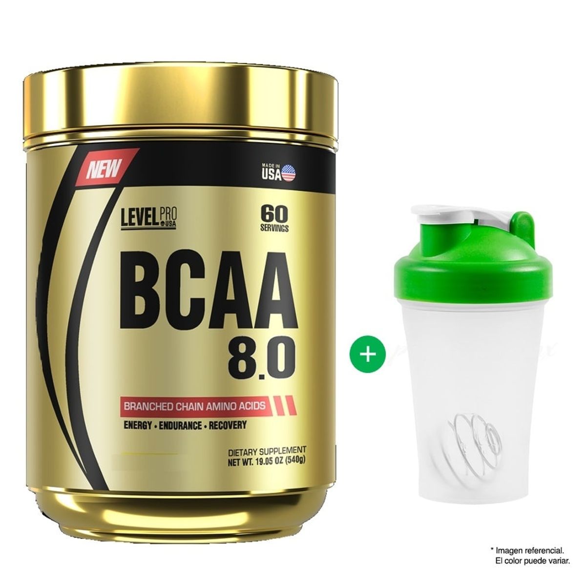 LEVEL PRO - BCAA 8.0 LEVEL PRO 540 GRAMOS FRUIT PUNCH + SHAKER