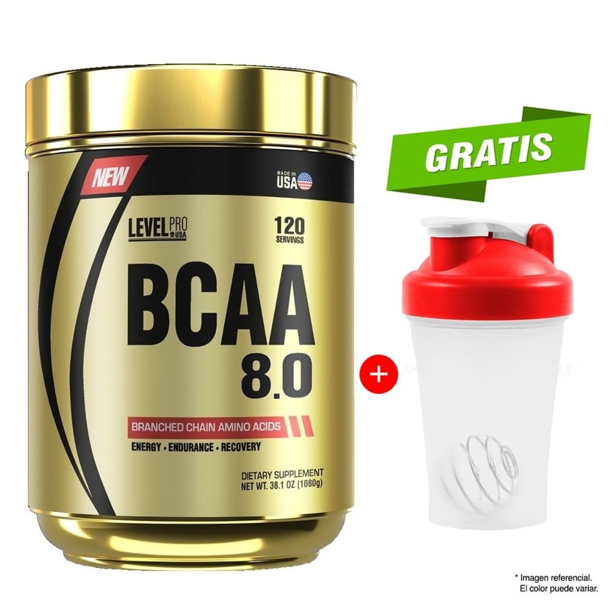 LEVEL PRO - Level Pro Bcaa Level 8.0 1080 gramos Fruit Punch