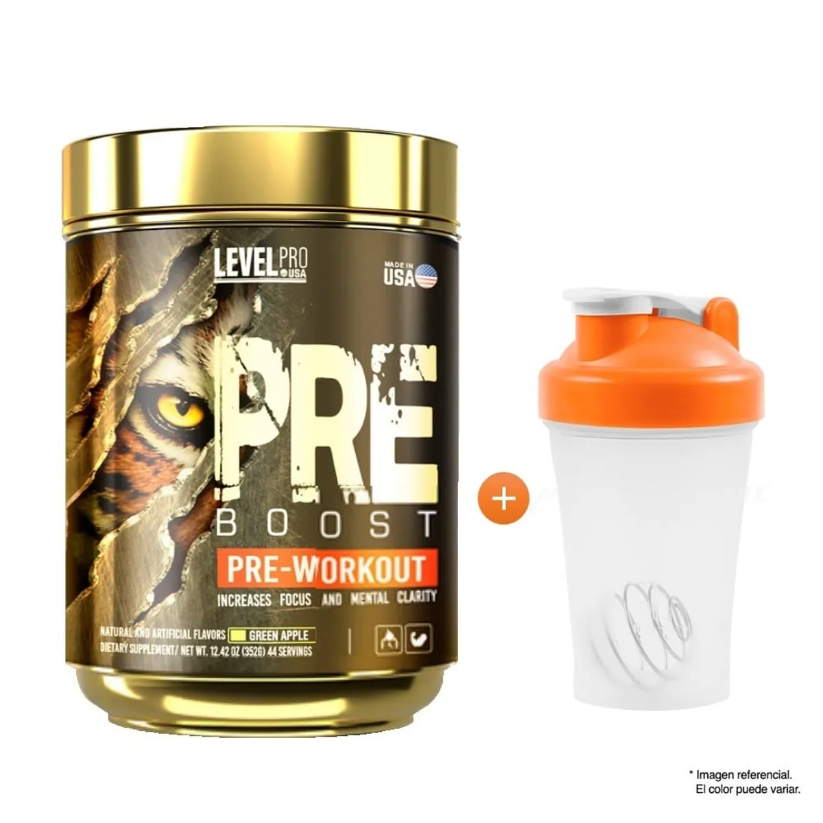 Level Pro - Pre Boost 352Gr Green Apple 44 Servicios