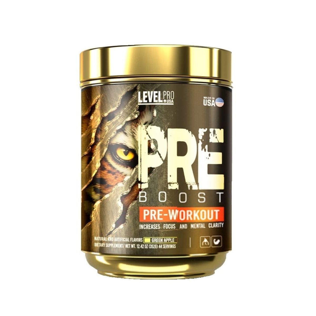 Level Pro - Pre Boost 352Gr Green Apple 44 Servicios