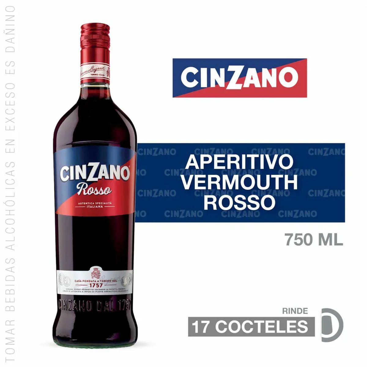 CINZANO - Vermouth CINZANO Rosso Botella 750ml