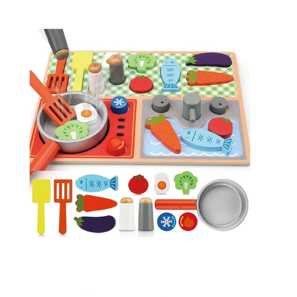 GENERICO - Set De Cocina Montessori De Madera