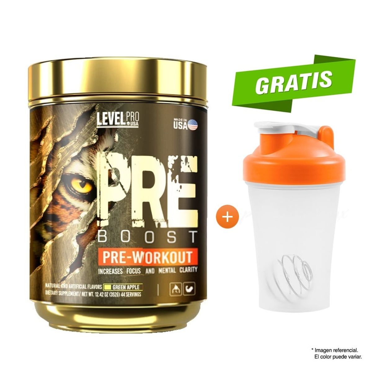LEVEL PRO - Level Pro Pre- Entreno Pre Boost 352gr Fruit Punch + Shaker