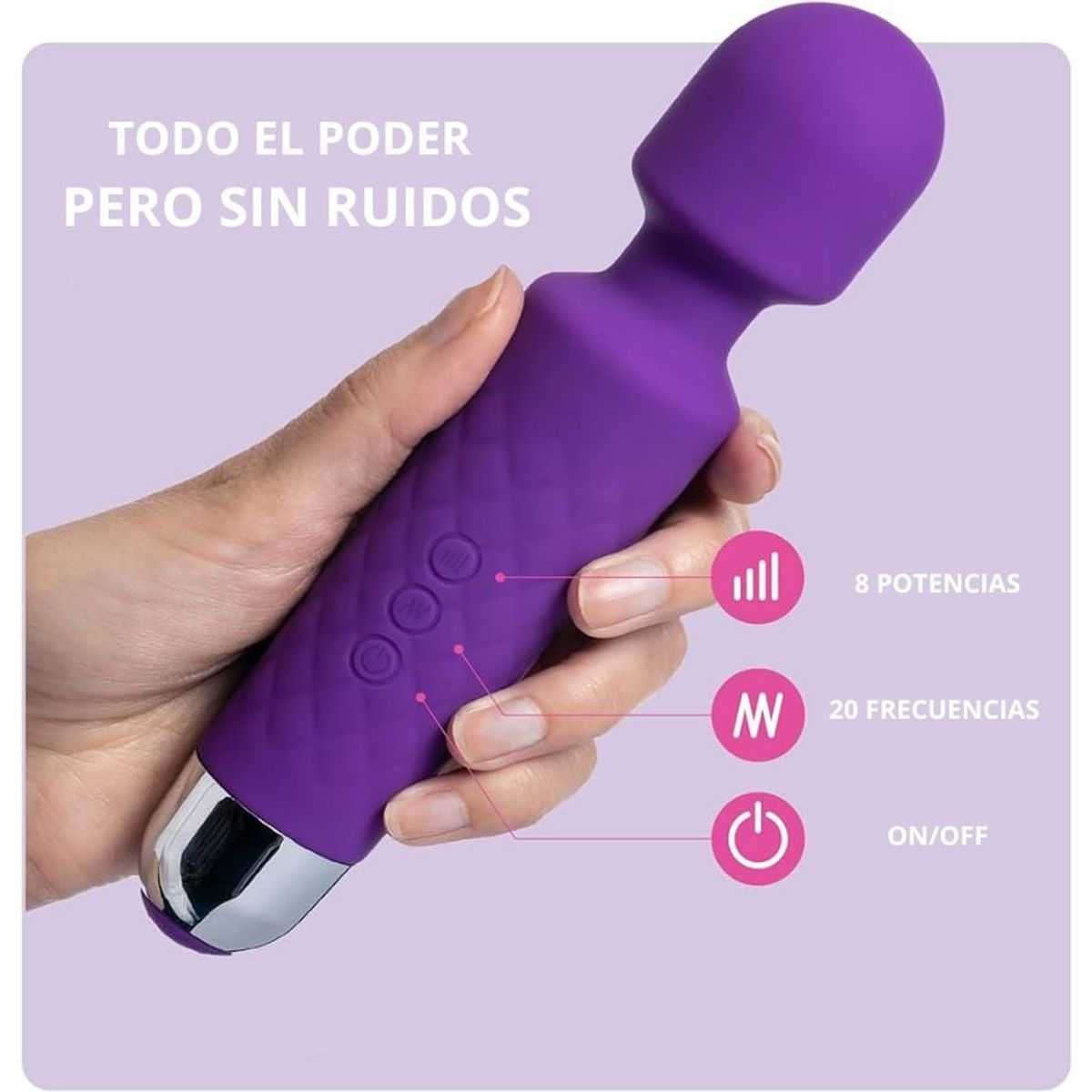 GENERICO - VIBRADOR CONSOLADOR 20 INTENSIDADES MASAJEADOR PURPURA