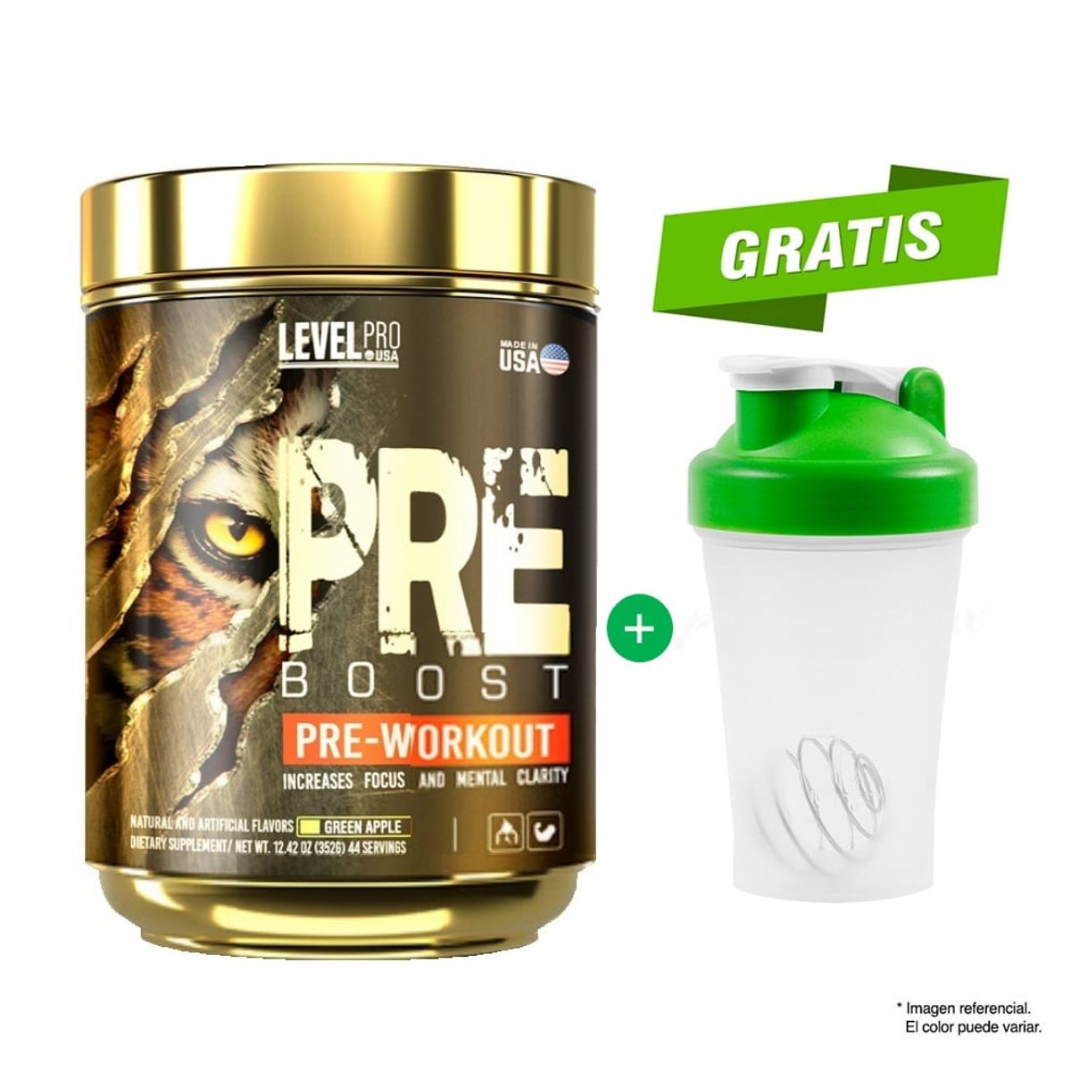 LEVEL PRO - Pre Entreno Pre Boost 352Gr Fruit Punch Americano