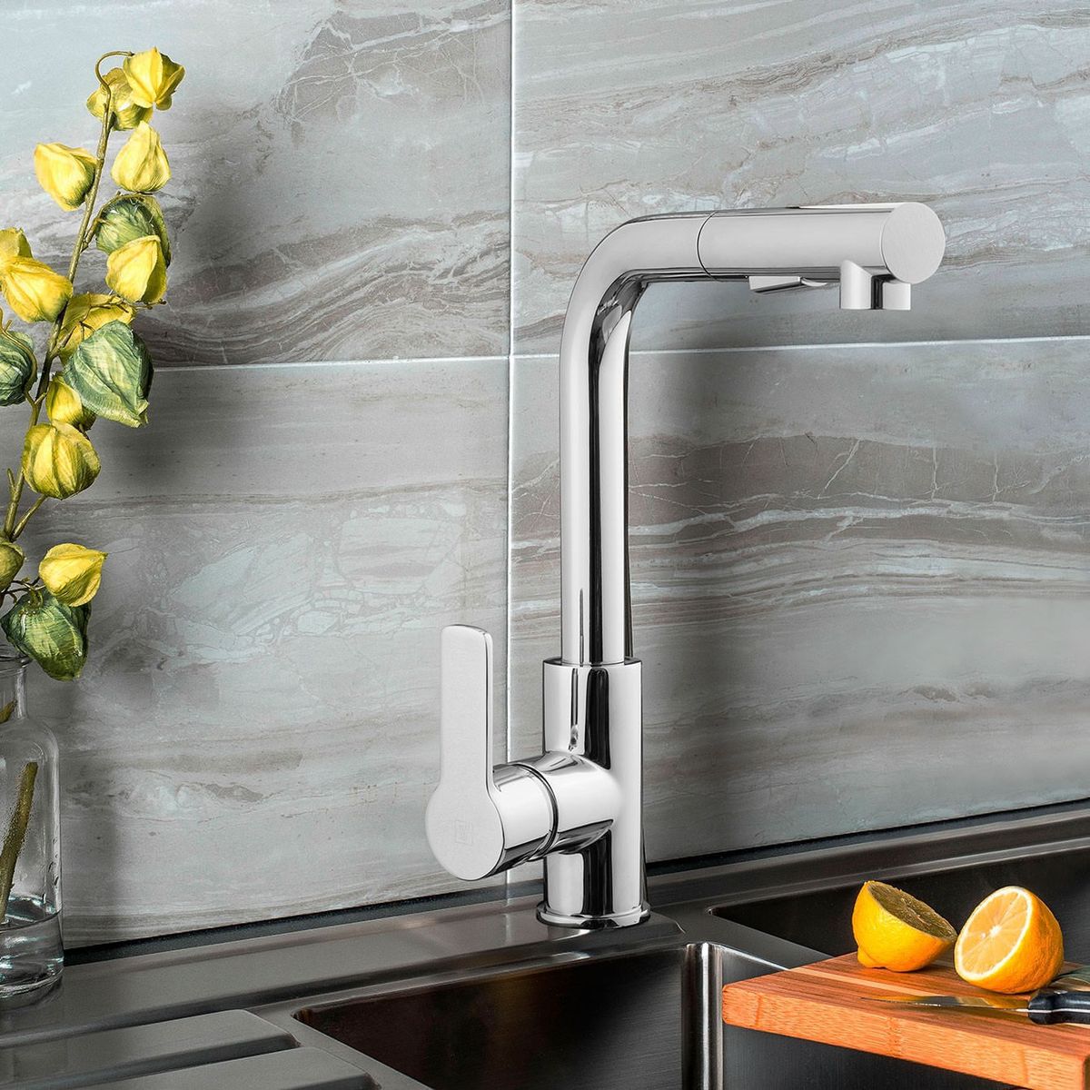 VAINSA - Grifería Mezcladora Monocomando lavadero Pico Extraible Artic Vainsa