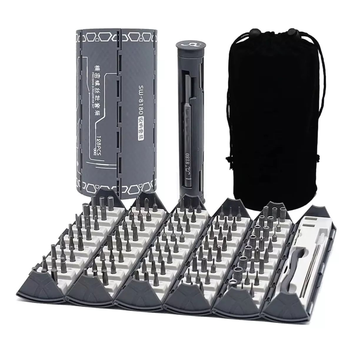 OEM - Kit de Destornilladores de Precisión 128 en 1 con Mango Magnético