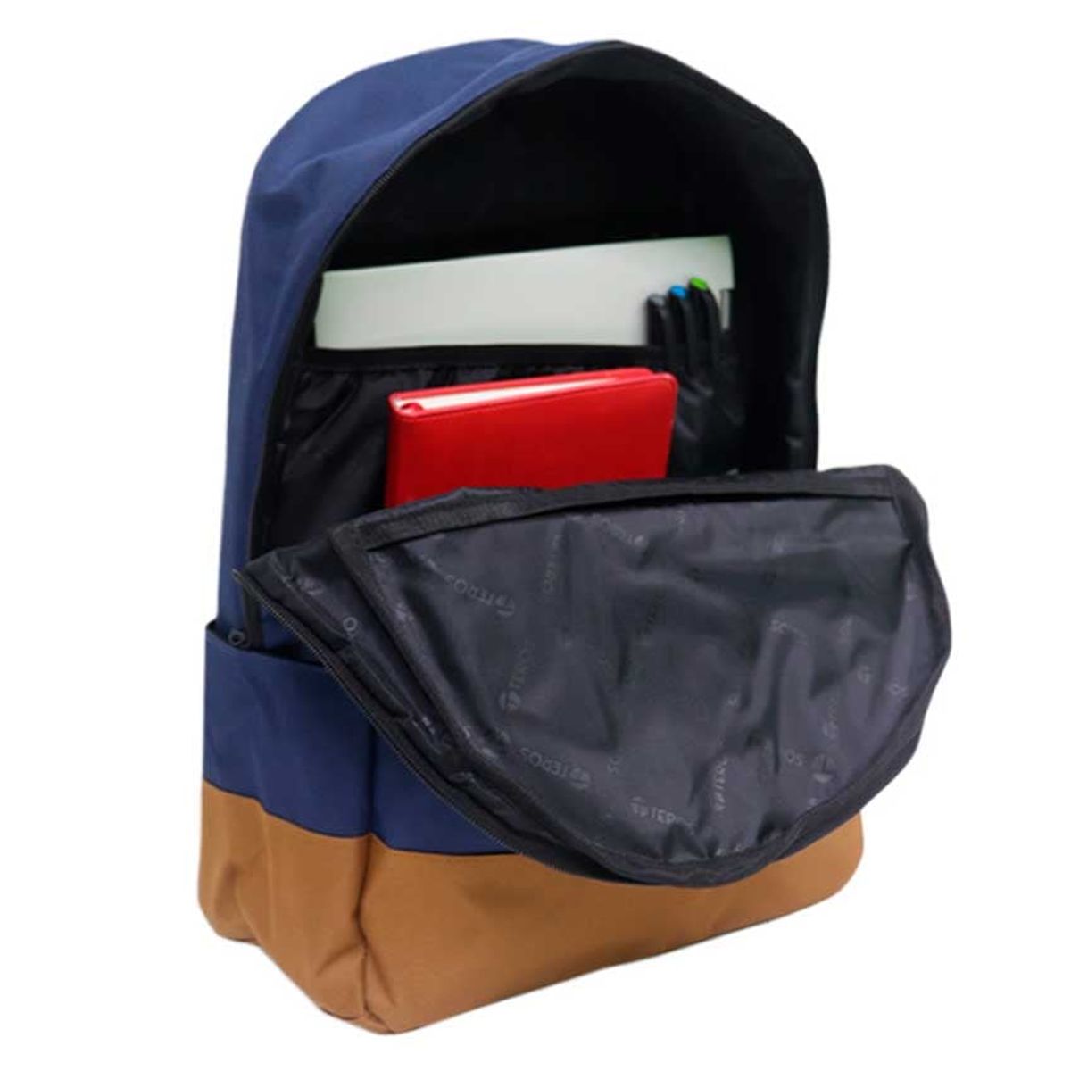 TEROS - Mochila TEROS TE-ACS9019BL AzulMarrón 16 Bolsillos Laterales