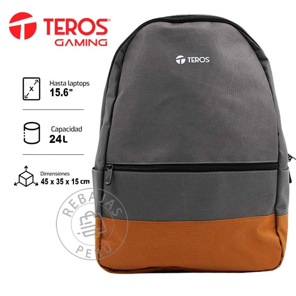 TEROS - Mochila TEROS TE-ACS9020GR Gris Marrón para Laptop 16 236L