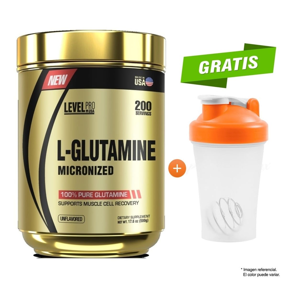 LEVEL PRO - Glutamina Glutamine Level Pro 500 Gramos