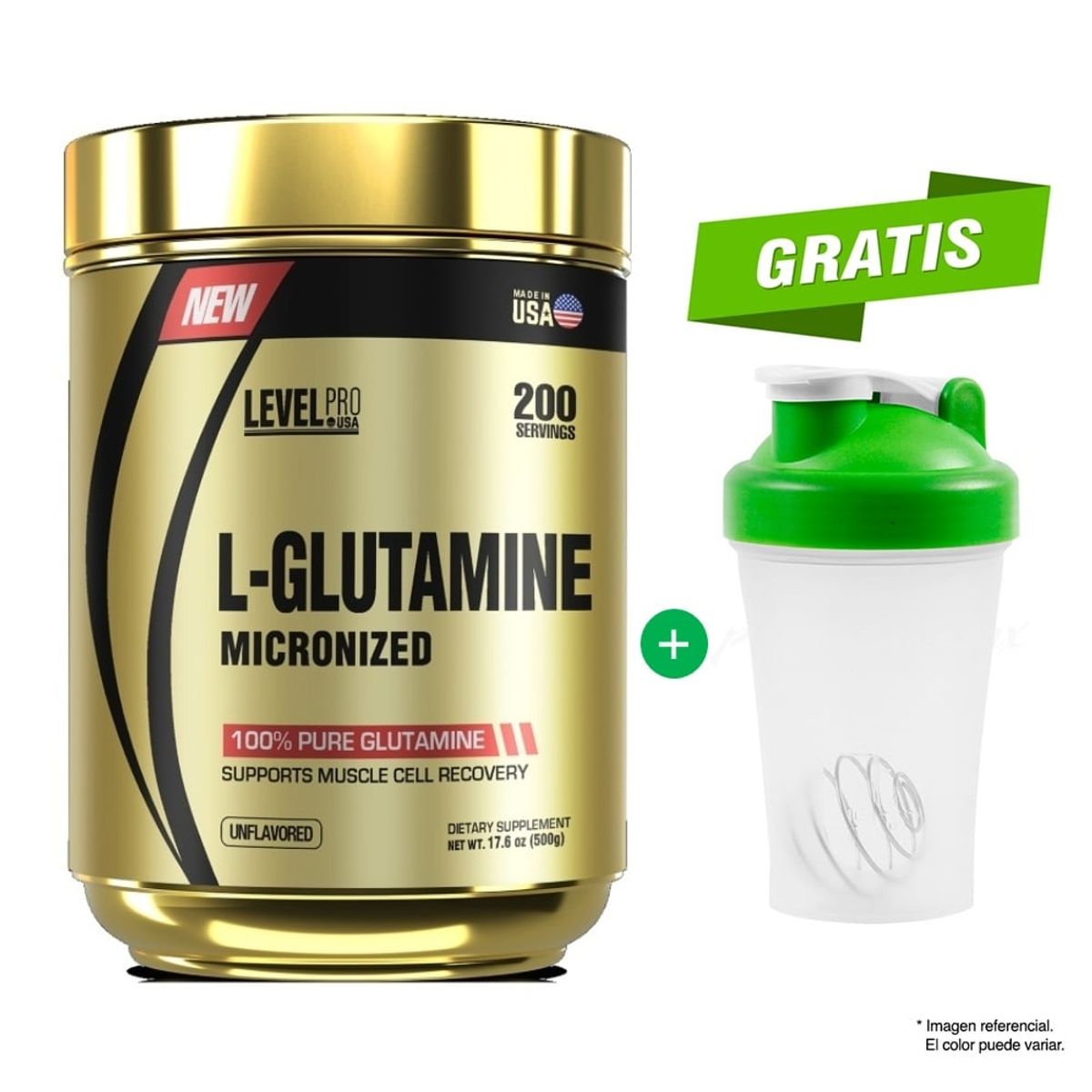 LEVEL PRO - Glutamina 500 gr Level Pro Americana