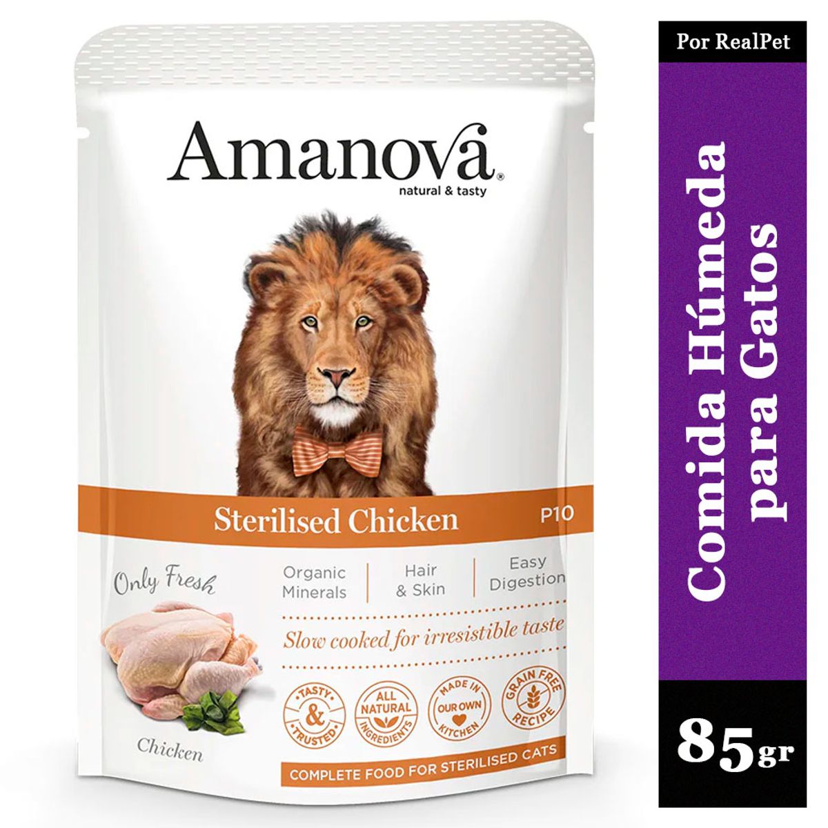 MARCA - Comida Húmeda para Gato Esterilizado Amanova Pollo 85gr