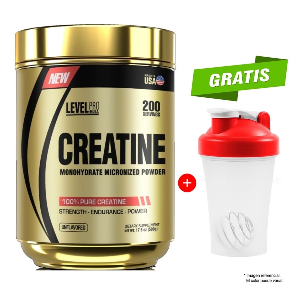 LEVEL PRO - Creatina LEVEL PRO CREATINE 500 gramos Americana