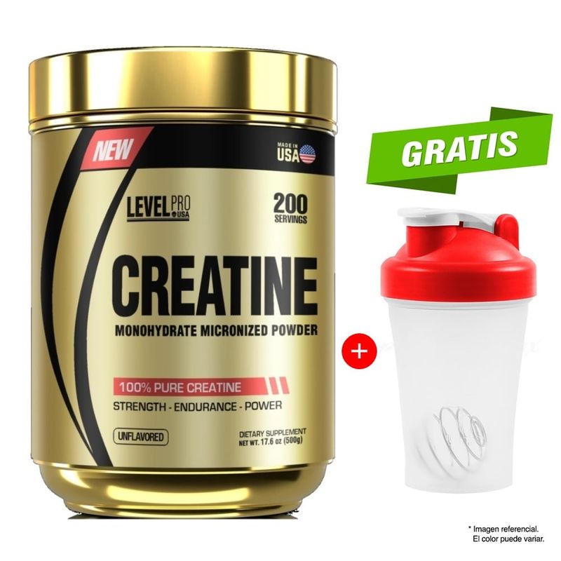 LEVEL PRO - CREATINA 500 GR LEVEL PRO Sabor NATURAL 200 SERVICIOS
