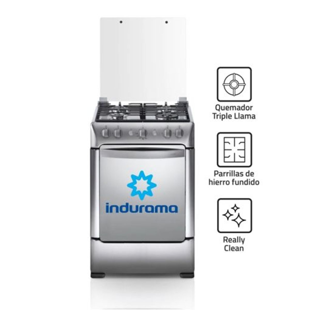 INDURAMA - Cocina Indurama a Gas 4 Hornillas Granada Zafiro Croma