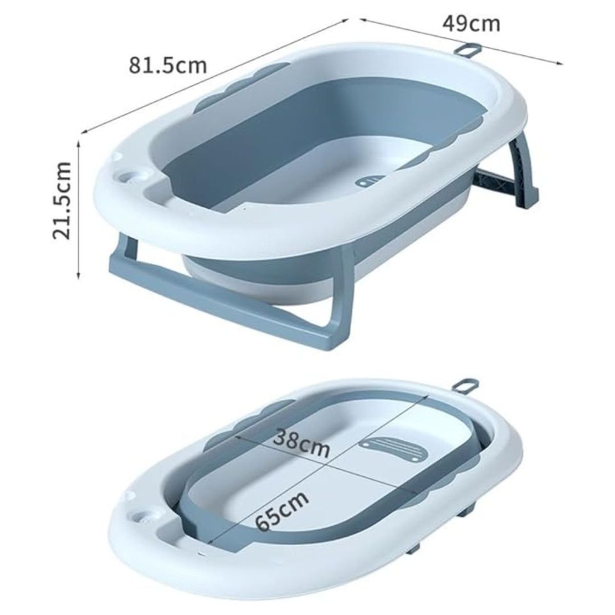 GENERICO - Bañera Plegable Ballenita Con Gorro de Ducha para Bebé Niño