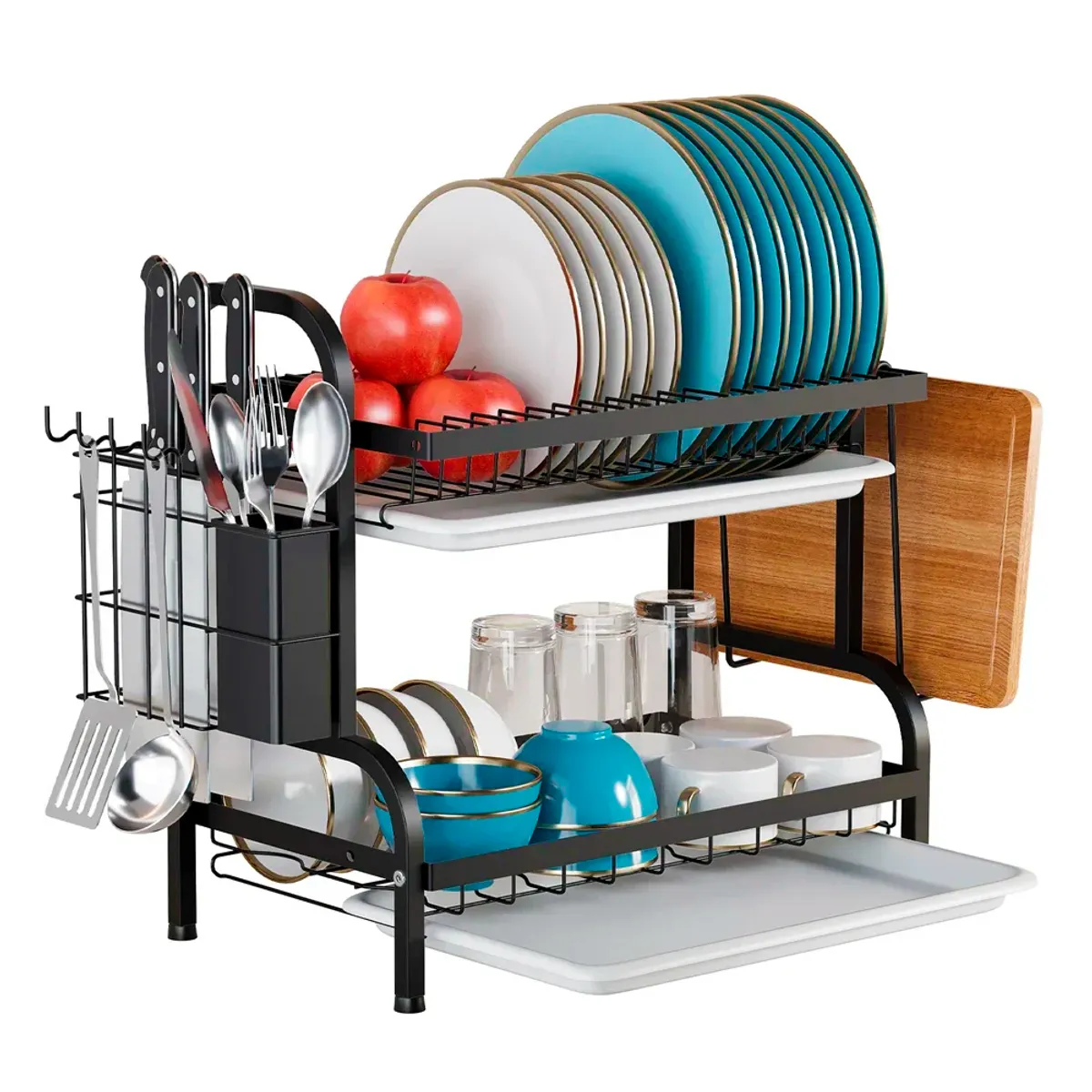 GENERICO - Secador Escurridor de Platos de 2 niveles Moderno Organizador