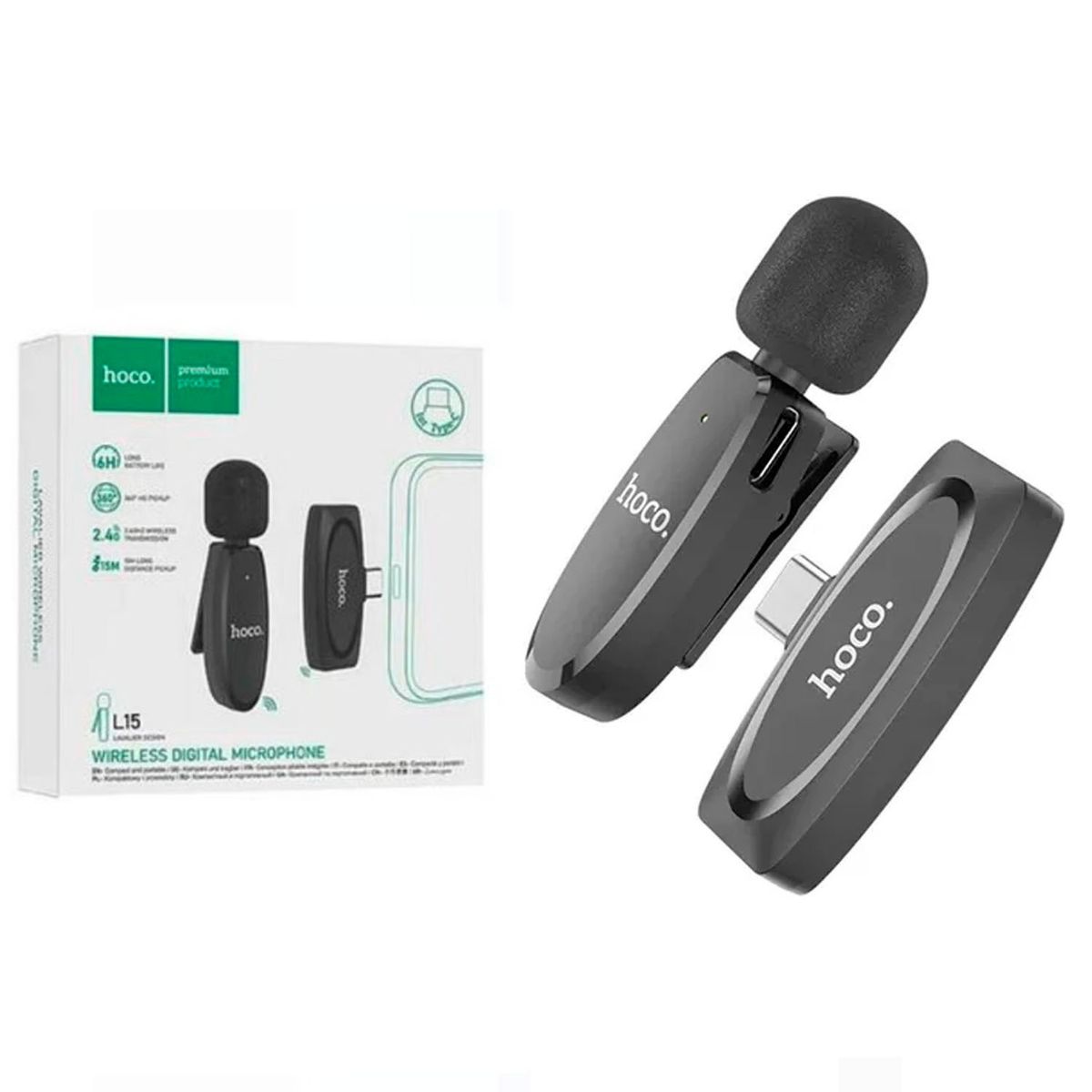 HOCO - Micrófono Hoco L15 inalámbrico Tipo C cancelación de Ruido