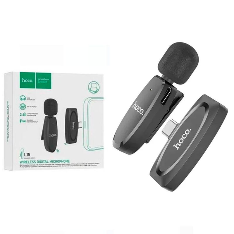 HOCO - Micrófono Hoco L15 inalámbrico Tipo C cancelación de Ruido
