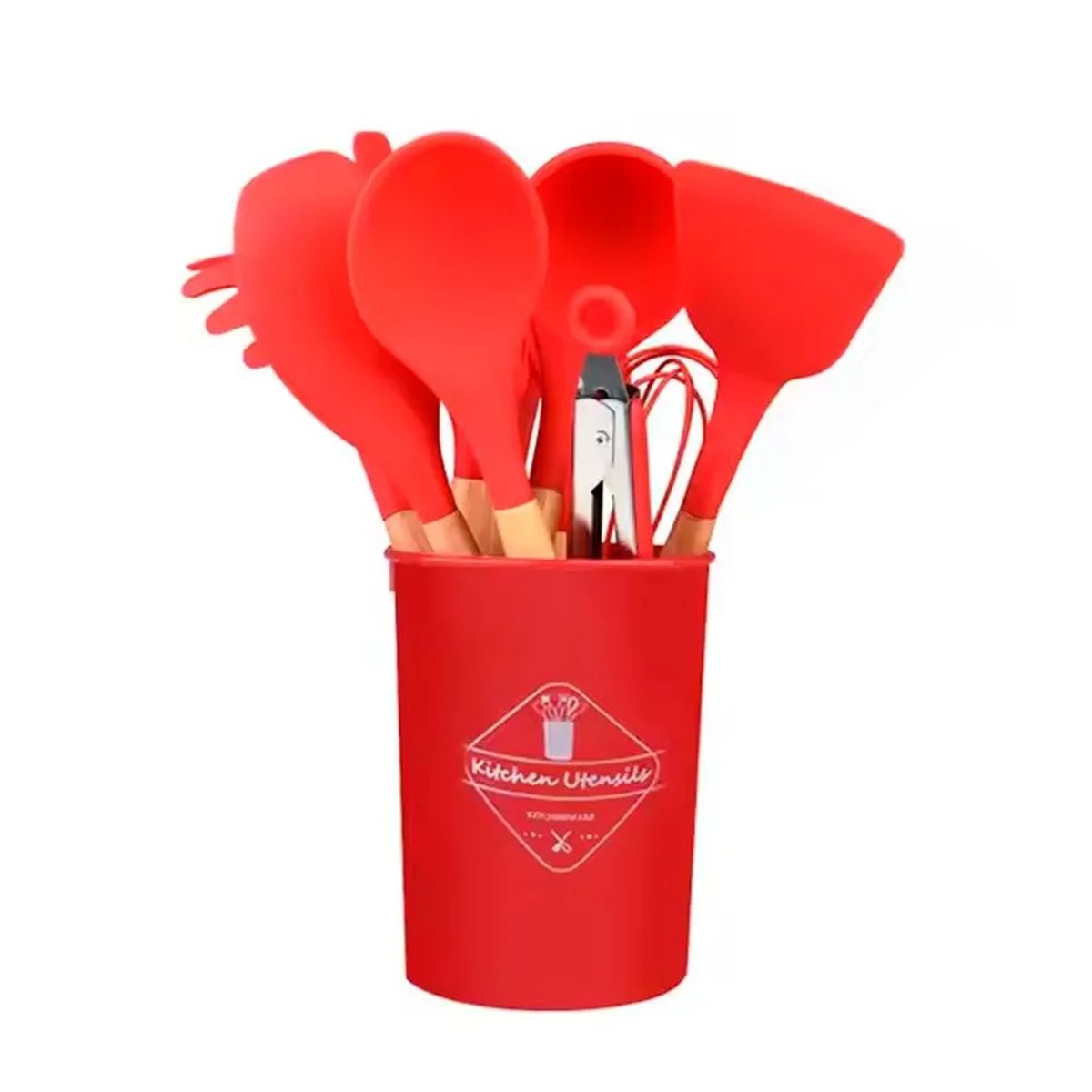 ICHIMATSU - JUEGO DE UTENSILIOS DE SILICONA DE 12 PIEZAS ROJO ICHIMATSU