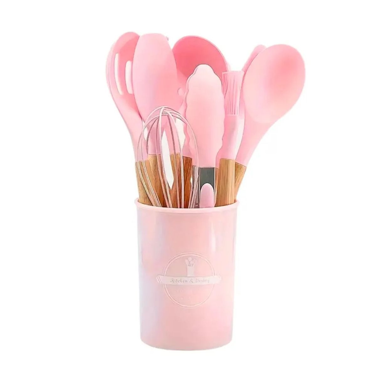 ICHIMATSU - JUEGO DE UTENSILIOS DE SILICONA DE 12 PIEZAS ROSADO ICHIMATSU