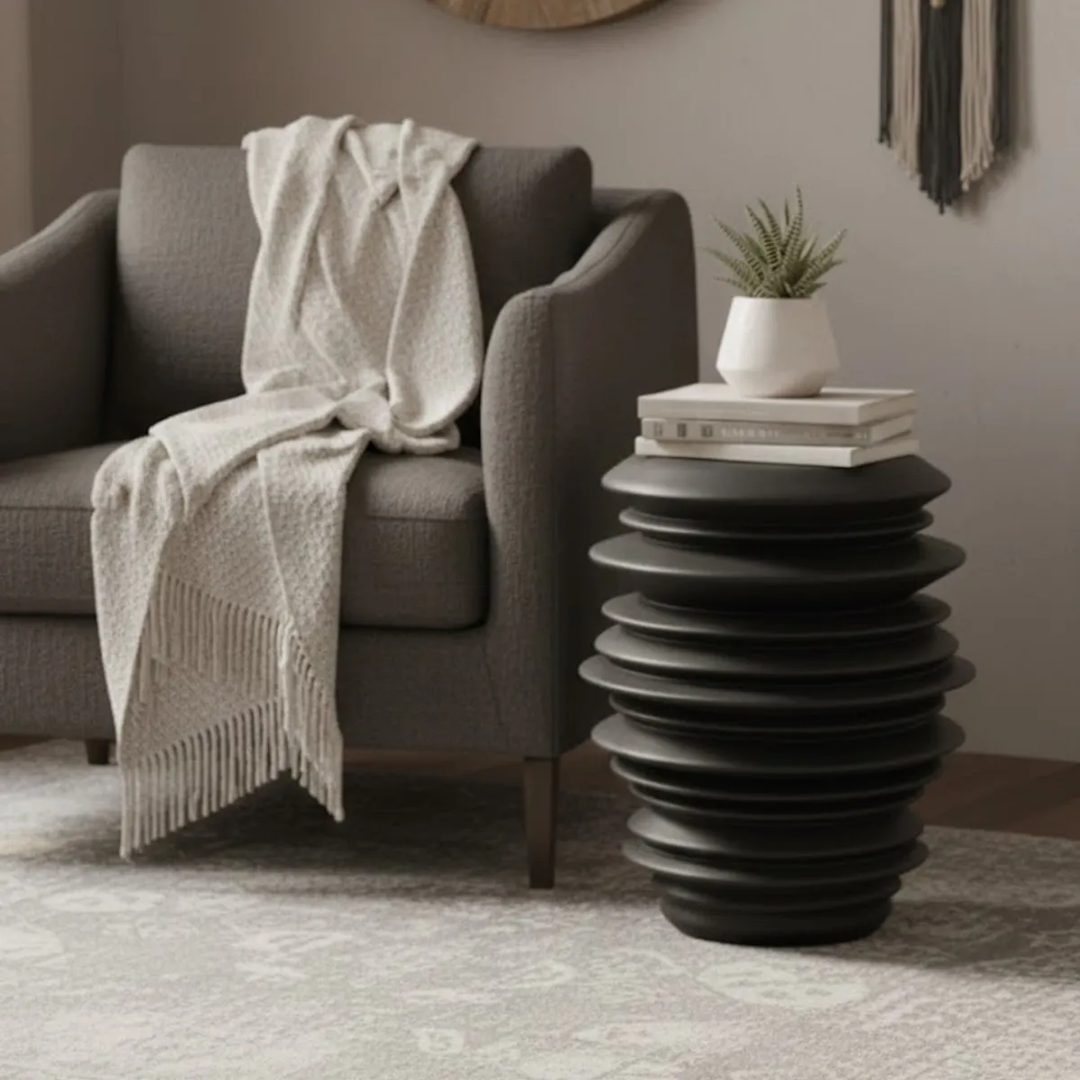 MAP DESIGN HOME - Mesa Auxiliar Lateral Helicoidal 35x46 cm