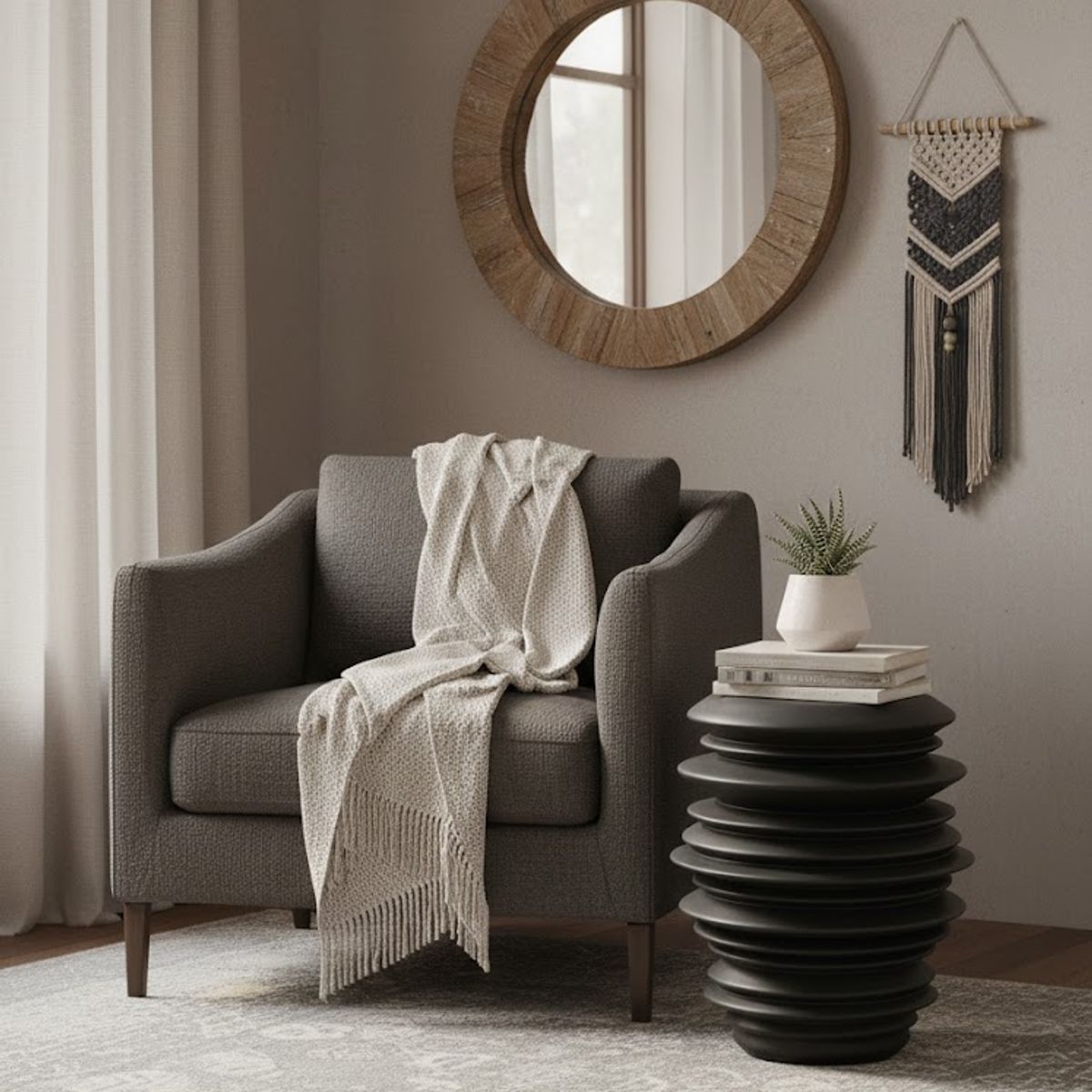 MAP DESIGN HOME - Mesa Auxiliar Lateral Helicoidal 35x46 cm