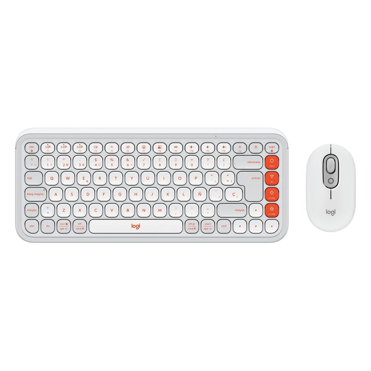 LOGITECH - Kit Logitech POP ICON Teclado Y Mouse Combo Wireless Orange 920-013055