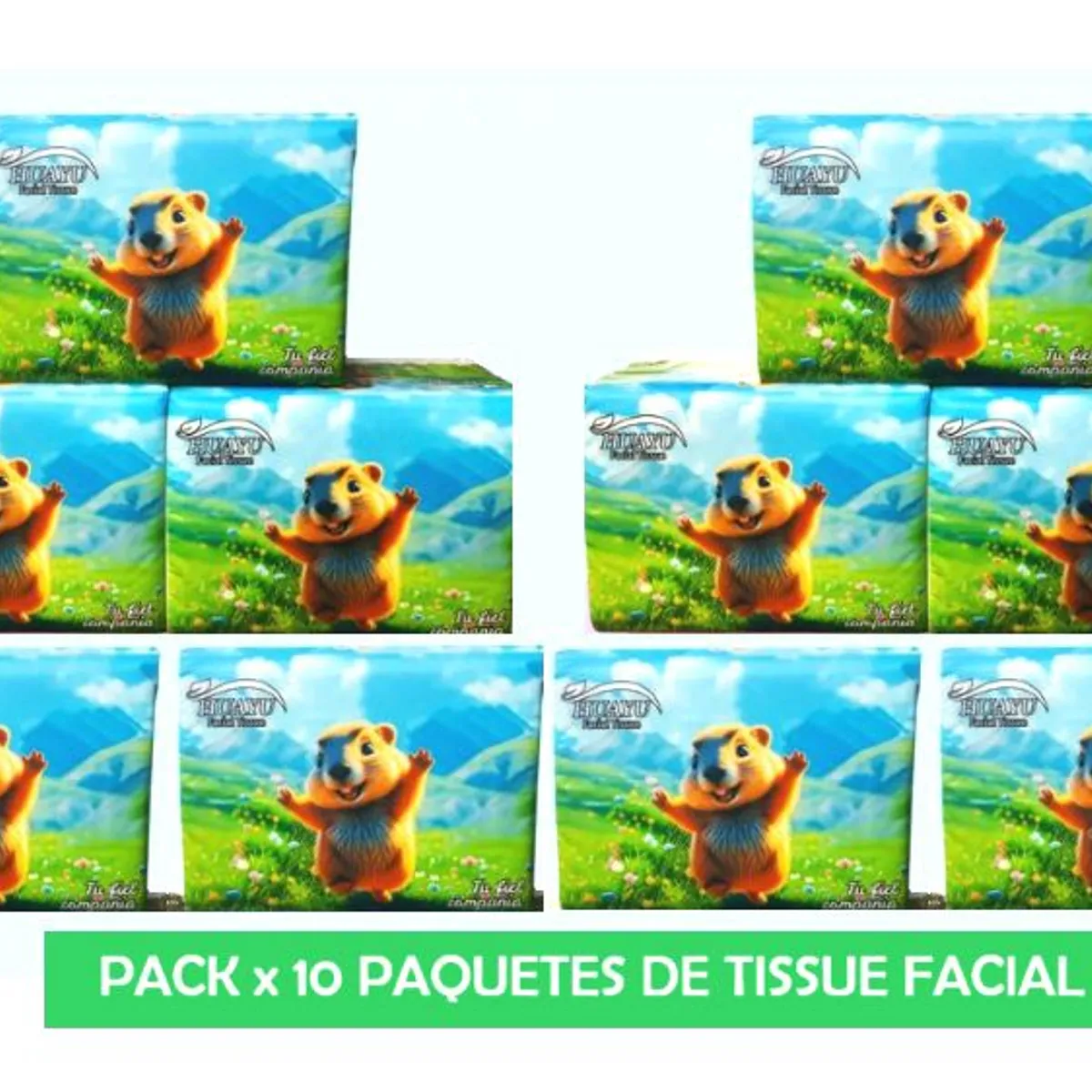 OEM - Pack Papel Facial Tissue x 10 Paquetes de 360 pañuelos c/u