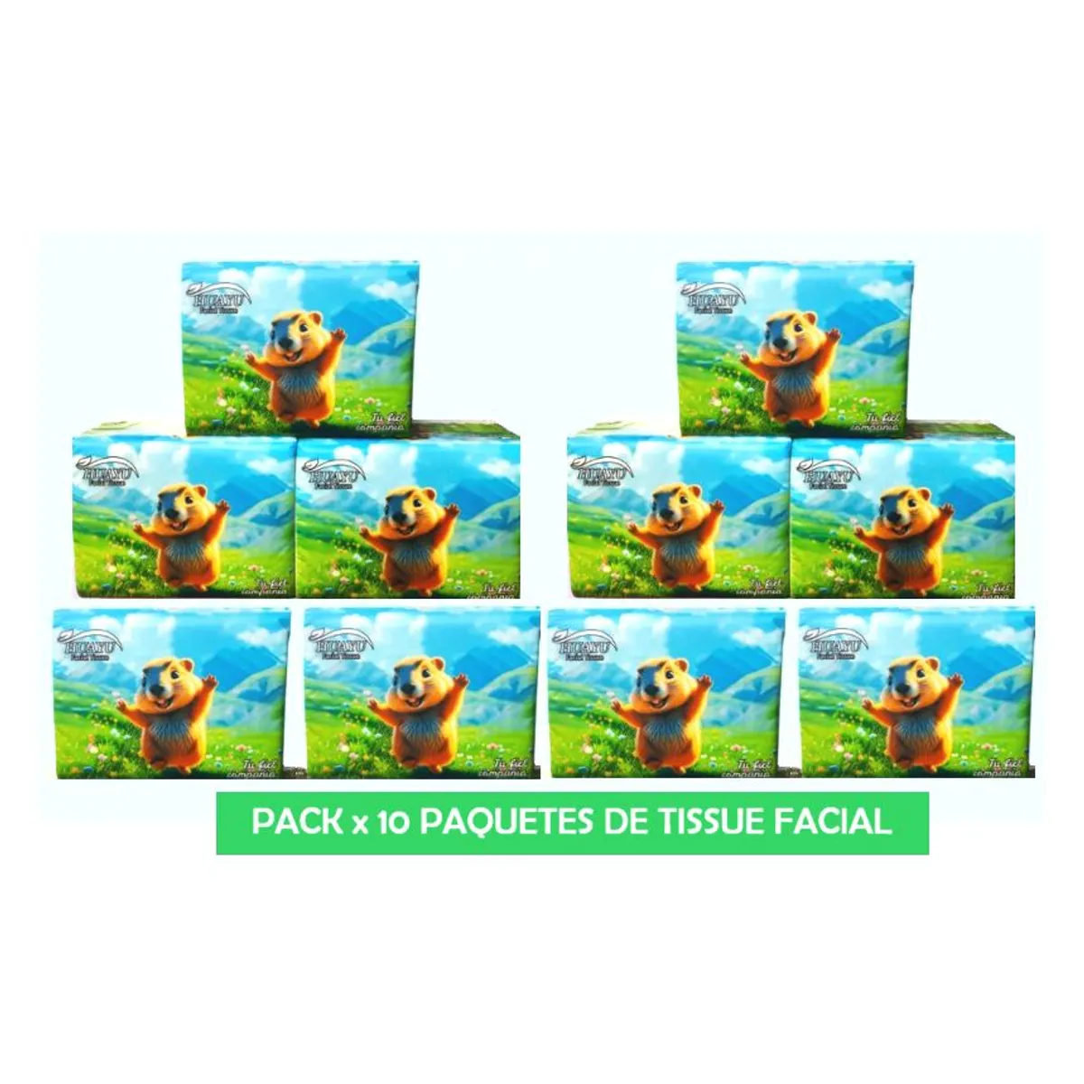 OEM - Pack Papel Facial Tissue x 10 Paquetes de 360 pañuelos c/u