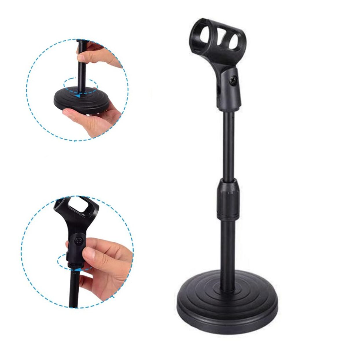 GENERICO - Soporte con Base para Microfono Escritorio Mesa