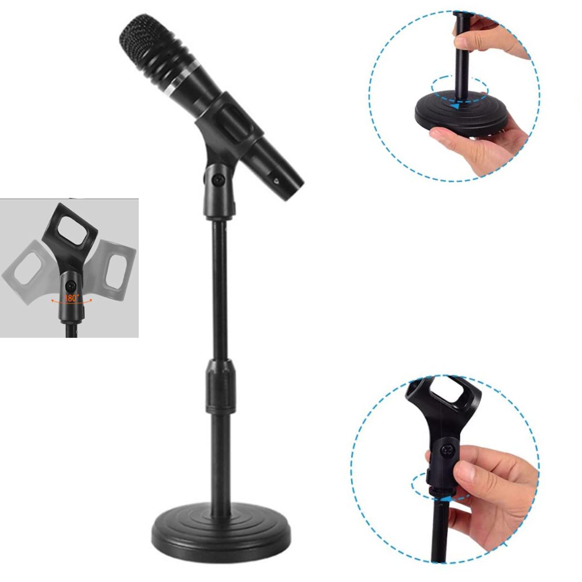 GENERICO - Soporte con Base para Microfono Escritorio Mesa