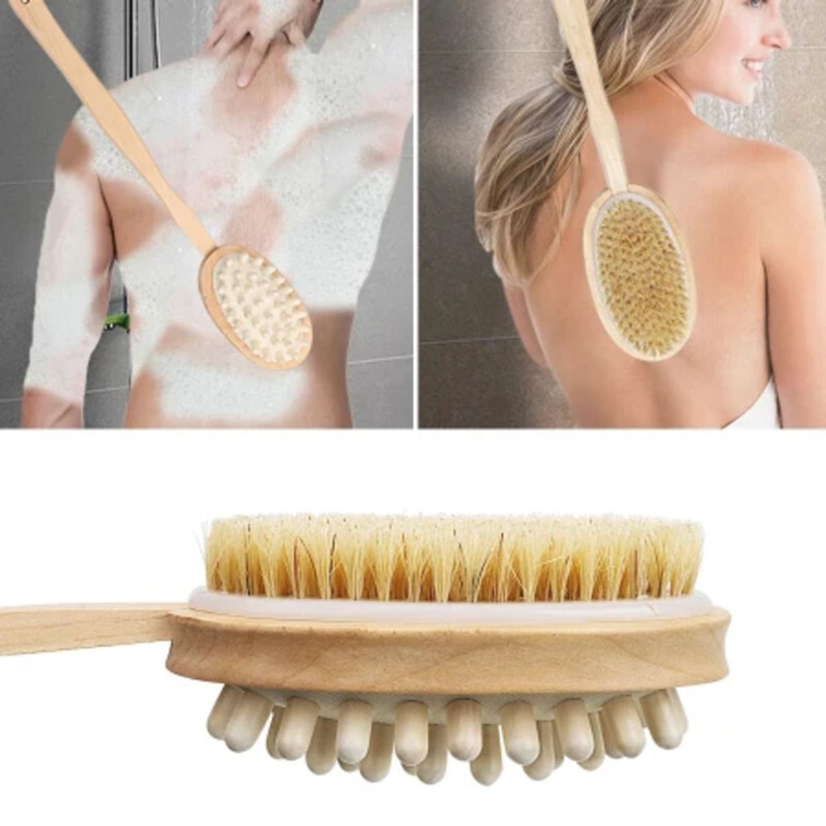 GENERICO - MASAJEADOR CON CEPILLO EXFOLIANTE EN SECO ECOAMIGABLE