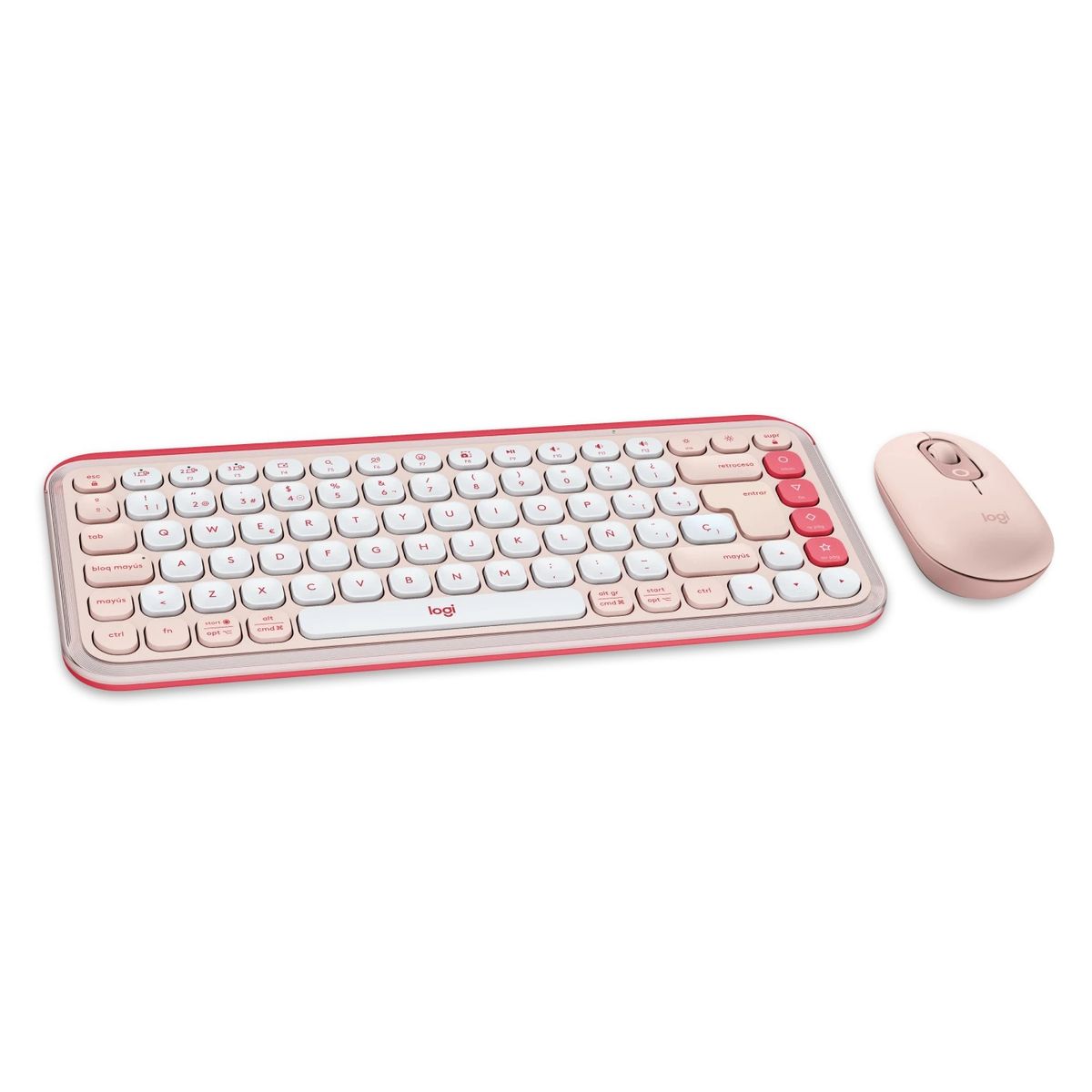 LOGITECH - Kit Logitech POP ICON Teclado Y Mouse Combo Wireless Rosa - 920-013053