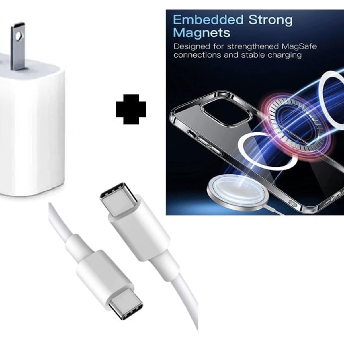 SMART - PACK Cargador 20W + Cable USB-C a USB-C + Funda Magnetica modelo 14