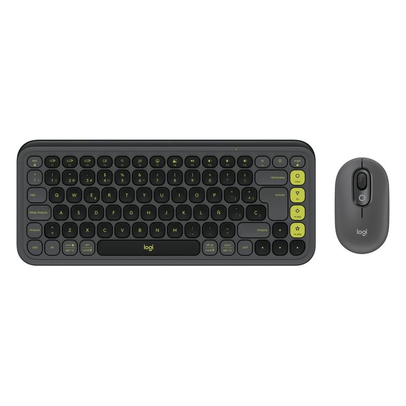 LOGITECH - Kit Logitech POP ICON Teclado Y Mouse Combo Wireless Negro 920-013052