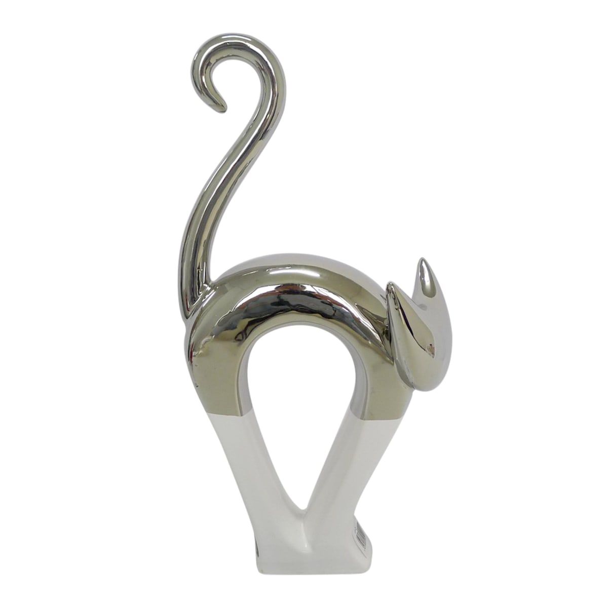 GENERICO - Adorno Gato Cromo Decor 12x12x20 cm