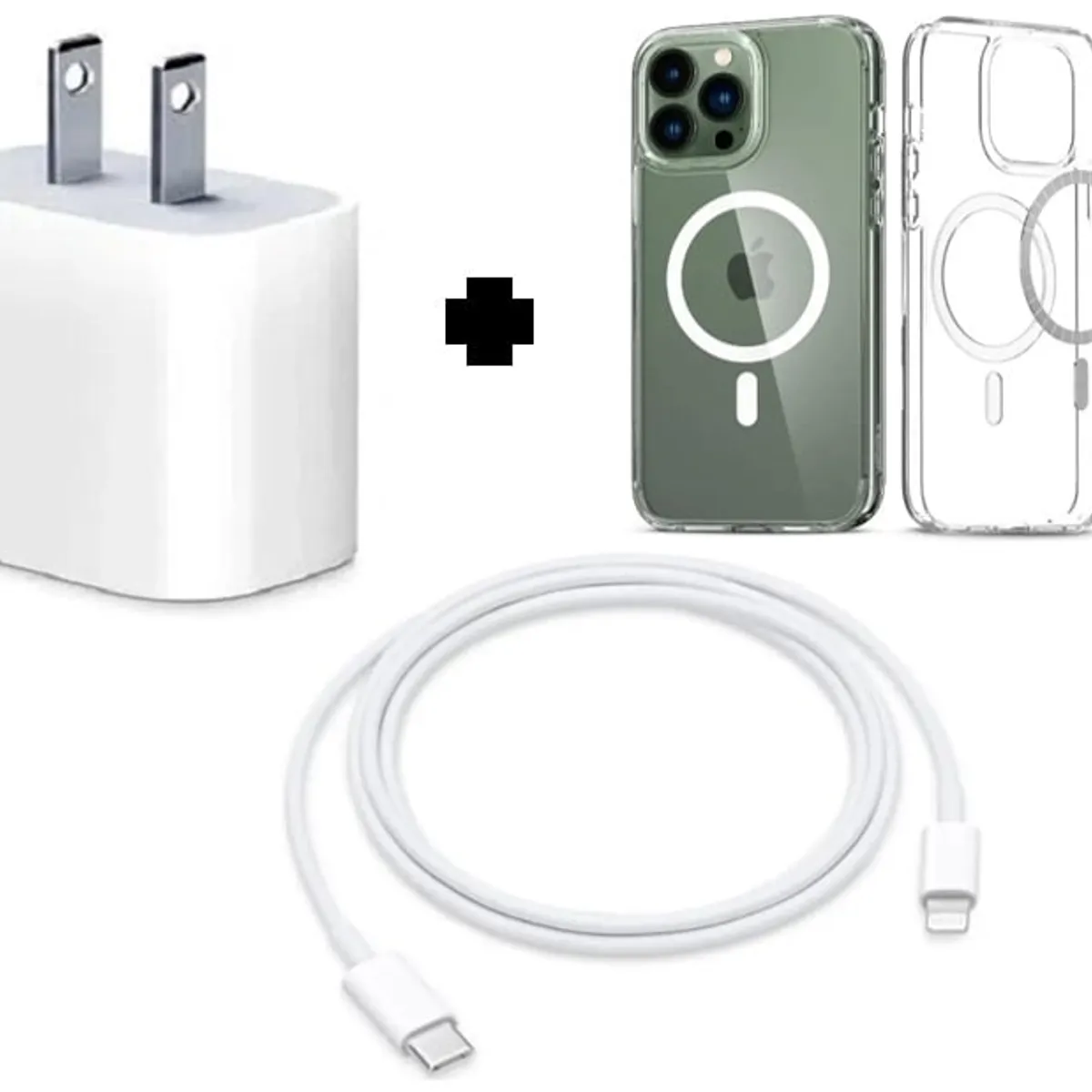 SMART - PACK Cargador 20W + Cable USB-C Lightning + Funda Magnetica 14PRO MAX