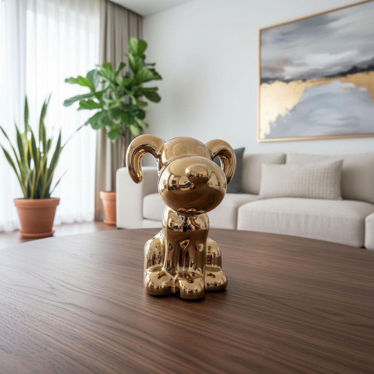 CONCEPTS LIFE - Adorno Perro Decor Dorado 18x16x24 cm