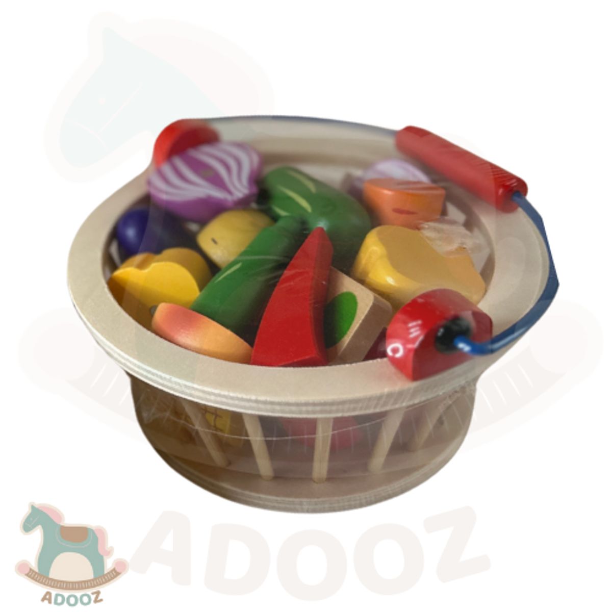 GENERICO - Combo Montessori Mini Chef  Juego de Corte Frutas y Verduras Madera